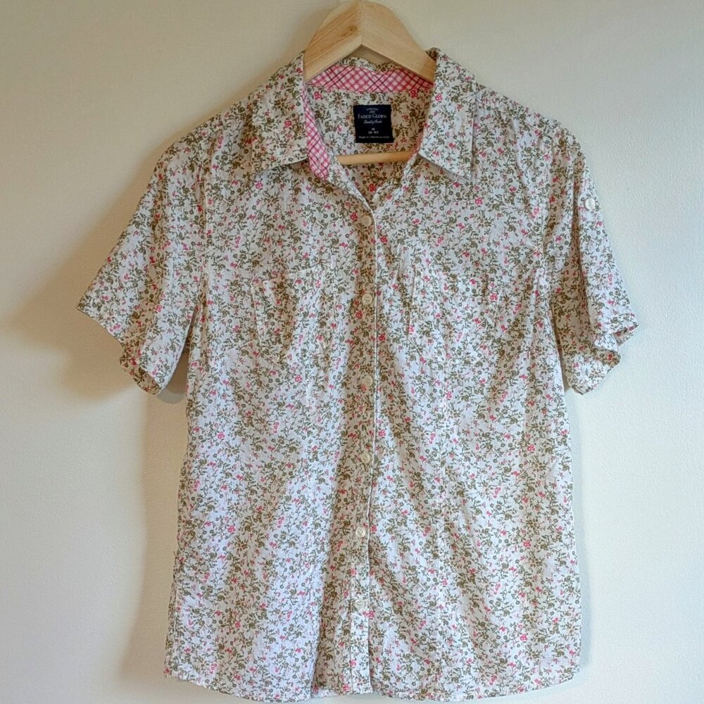Short Sleeve Floral Button Down Shirt